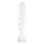 Coada de par afro impletita de  60 cm Premium 102 - Alb (White) X01
